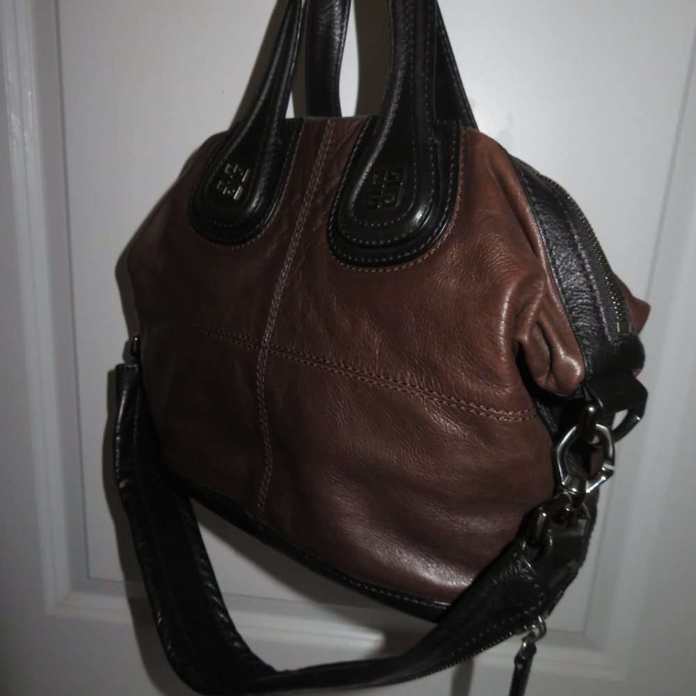 Givenchy Nightingale Small Bi Color Black Brown Lambskin Bag - Picture 15 of 15